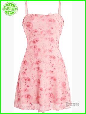 Floral Strap Mesh Mini Sundress Y2K Gothic Party Dress